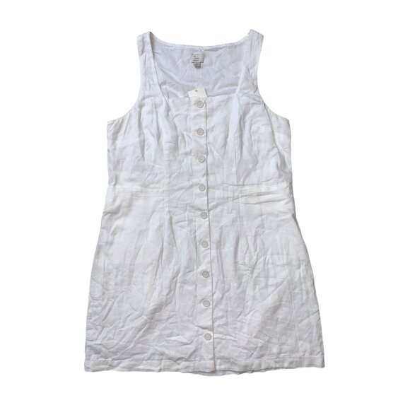 A New Day Womens White Sleeveless Button-Front Dress With Pockets Size Small - Picture 5 of 11